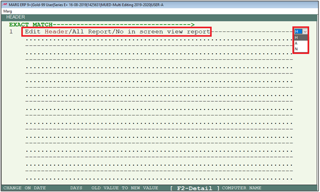 How to set user to only can edit Header part of Reports