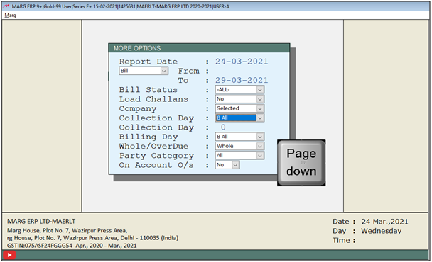 How to view Party company wise outstanding Report in Marg Software?