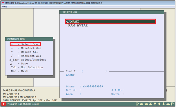 How to view M.R. wise Free Issue Statement Report in Marg Software