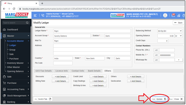 How to set party wise Brk/Exp Rate in Marg Books?