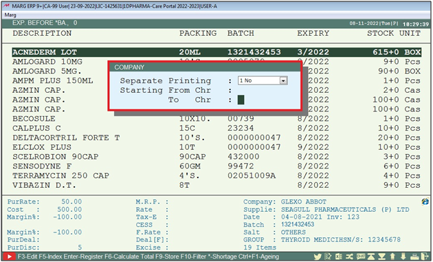 How to view Month wise Expiry Stock Report in Marg Software?